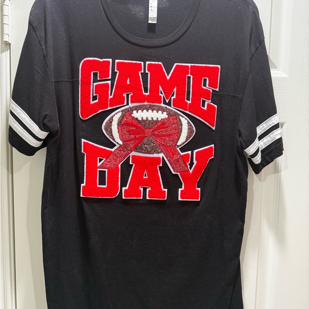 Women's Black and Red Game Day Tee